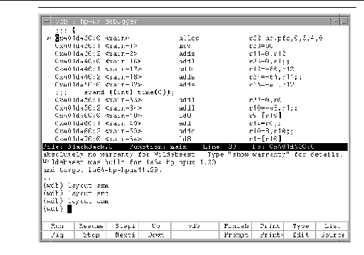 Visual Interface for HP WDB GUI Disassembly Display