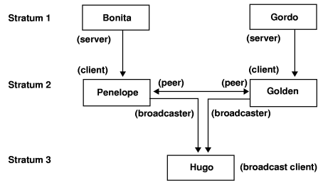 Example of Relationships Between Time Servers