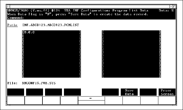 Program List Data Screen