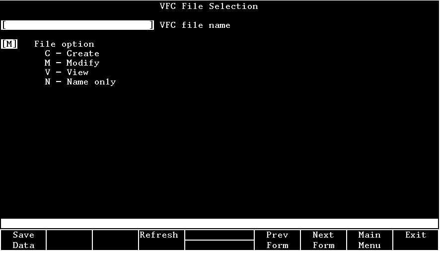 [VFC File Selection Screen]