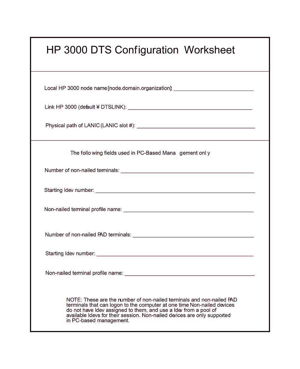 [DTS Configuration Worksheet]