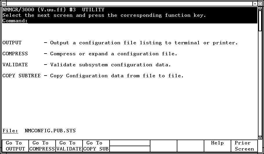 Utility Screen
