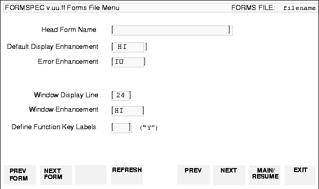 Globals Menu