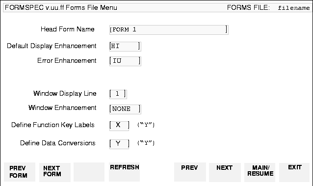 Globals Menu