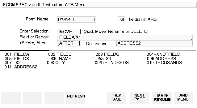 Restructure ARB Menu