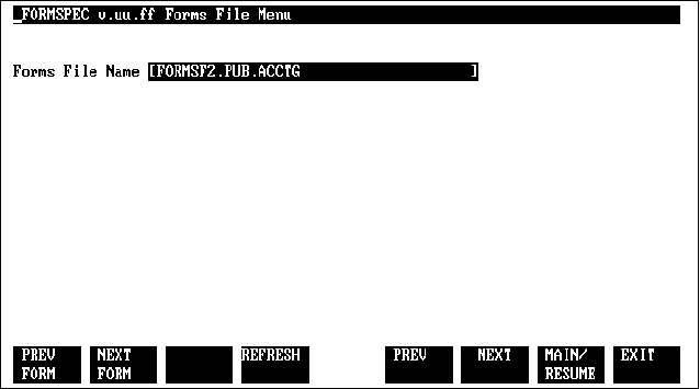 Forms File Menu