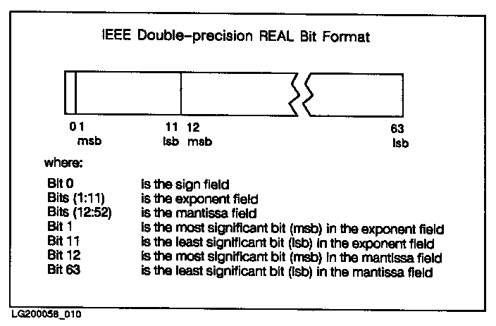 [Bit Format: Double-Precision Real in IEEE Floating-Point Notation]