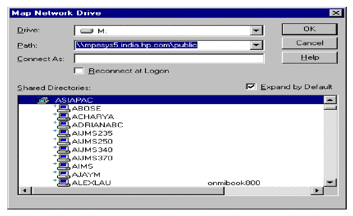 [Connect to the HP 3000 Shares]
