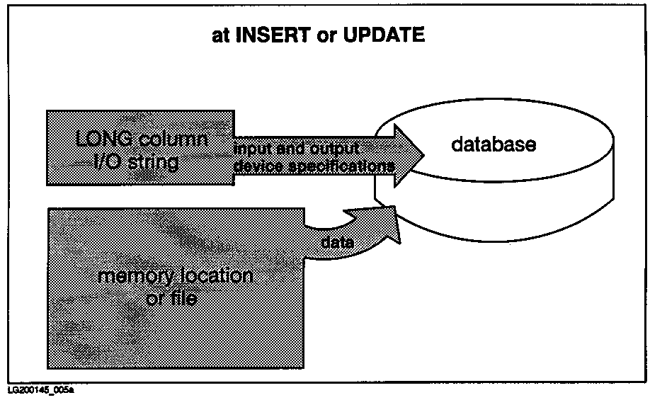 [Flow of LONG Column Data and Related Information to the Database]