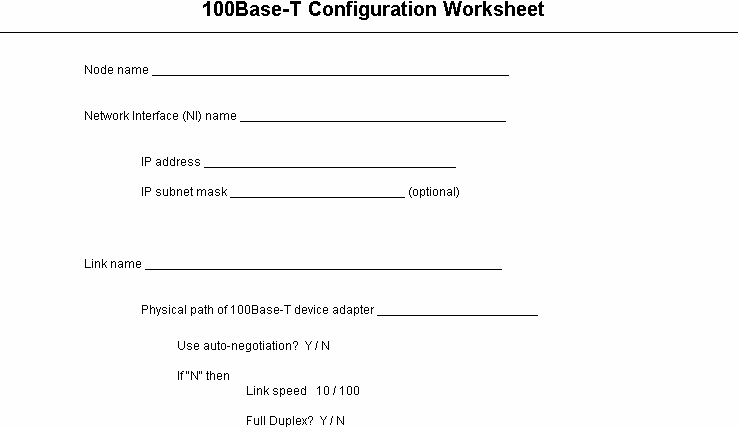[100Base-T Configuration]