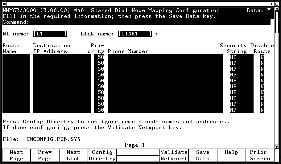 [Shared Dial Node Mapping Configuration Screen]