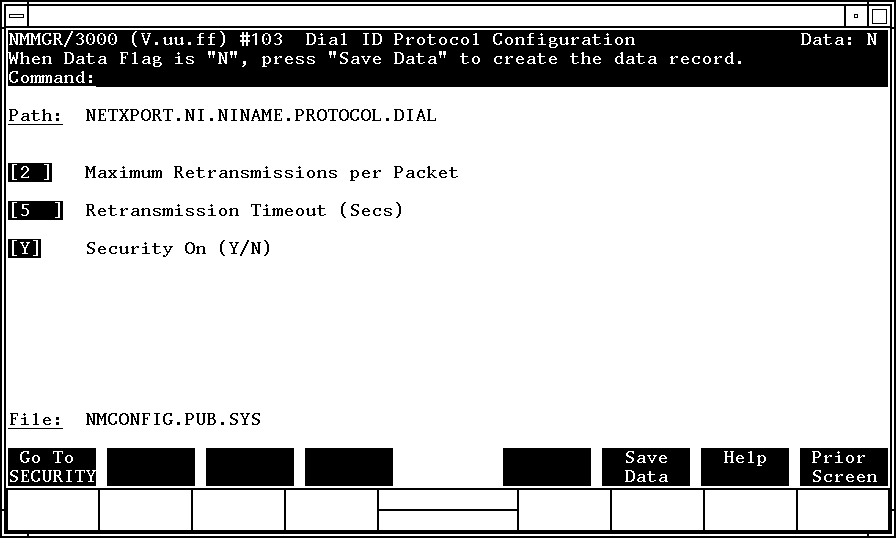 [Dial ID Protocol Configuration Screen]