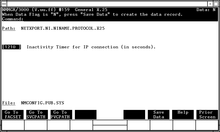 [General X.25 Protocol Screen]