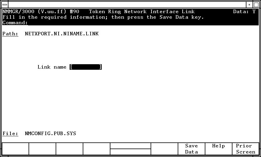 [Token Ring Network Interface Links Screen]