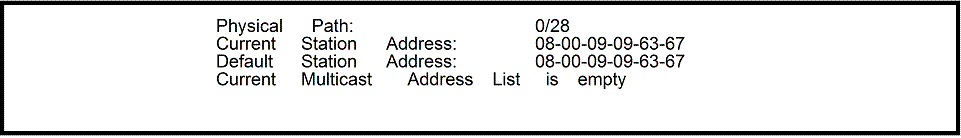 [FDDI CONFIGURATION Parameter Output]