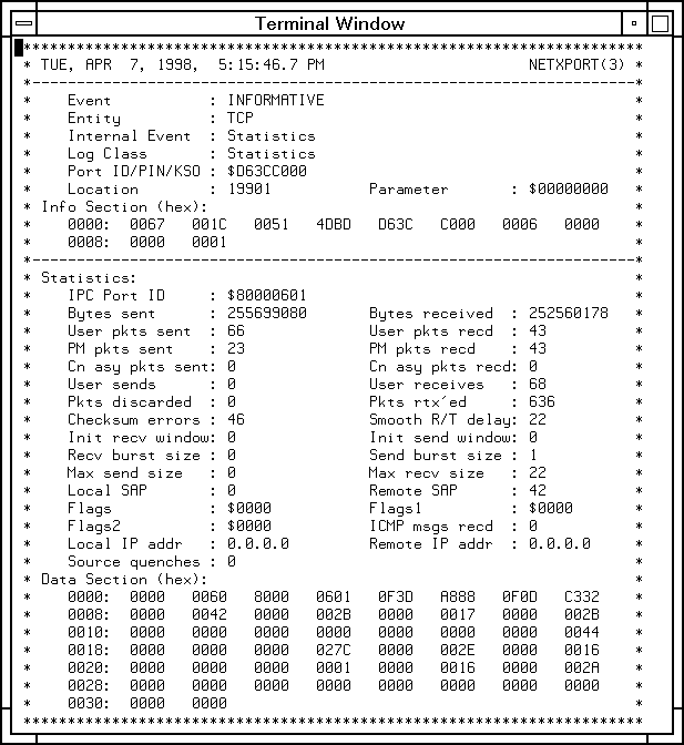 Logging Statistics Example