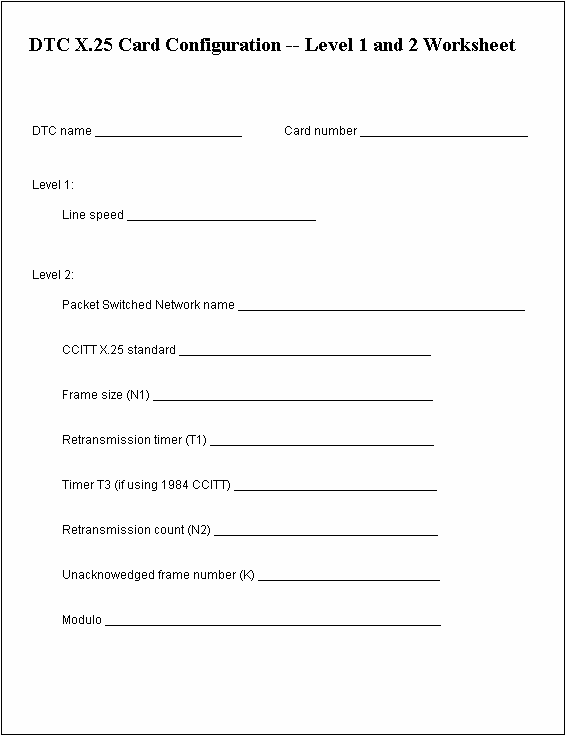 [DTC X.25 Level 1 & 2 Worksheet]