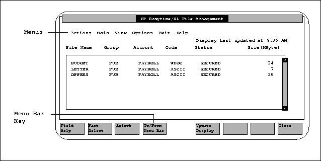 File Management Screen