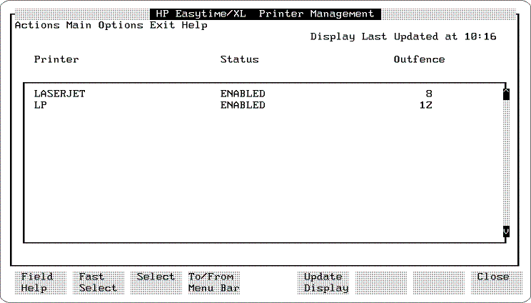 [Printer Management Screen]