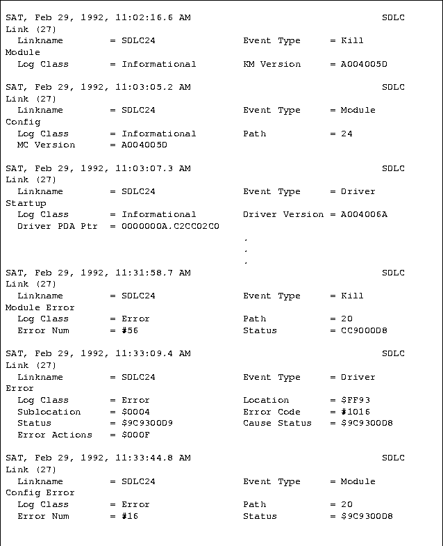 [SDLC Link Logging Format Example]