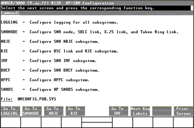 [HP-IBM Configuration Screen]