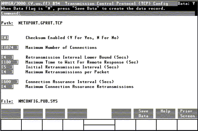 [Transmission Control Protocol (TCP) Configuration Sxreen]