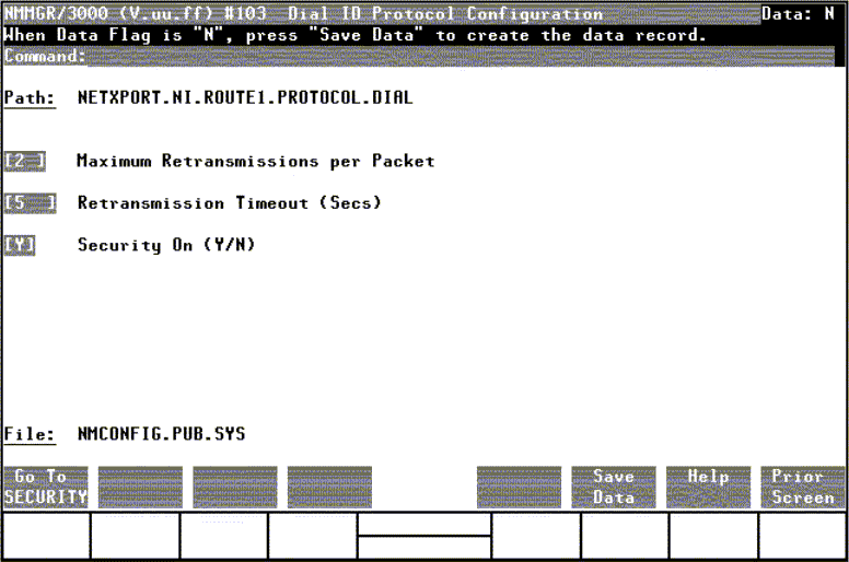 [Dial ID Protocol Configuration Screen]