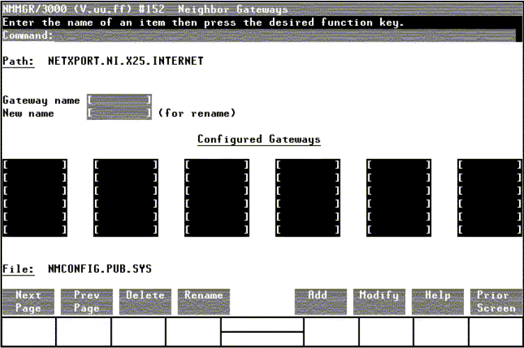 [Neighbor Gateways Reachable Networks Screen]