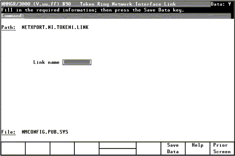 [Token Ring Network Interface Links Screen]