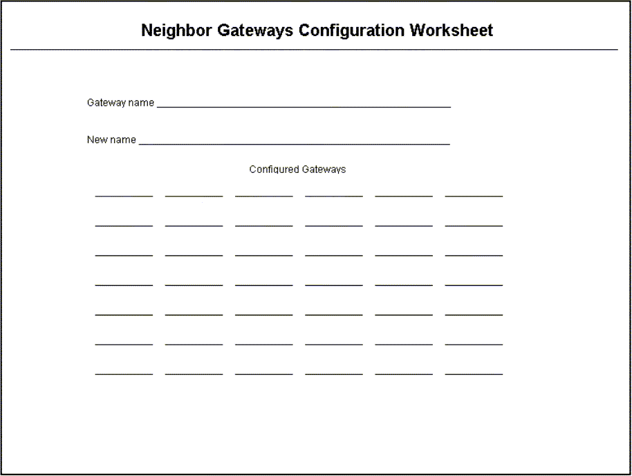 [Neighbor Gateway Configuration Worksheet]