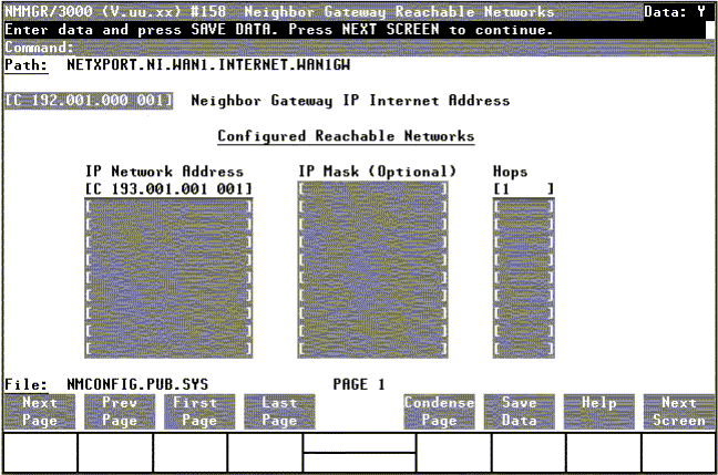 [Neighbor Gateway Reachable Networks]