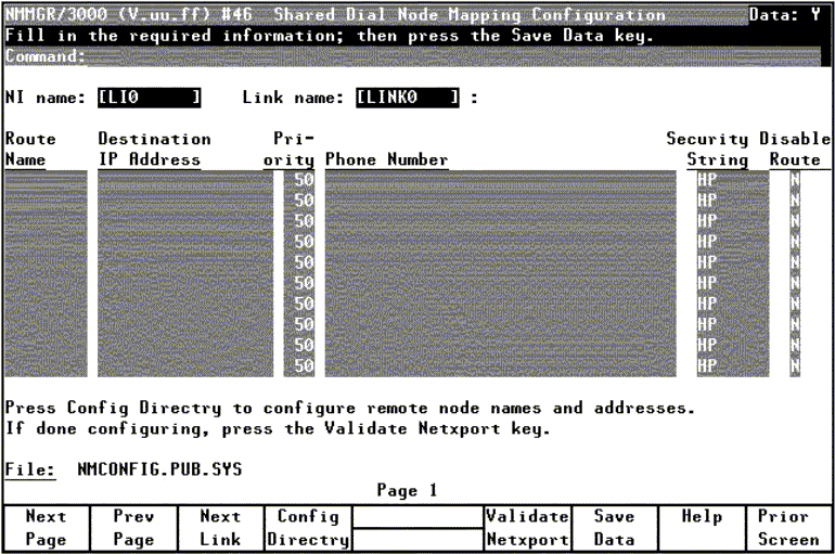 [Shared Dial Node Mapping Configuration Screen]