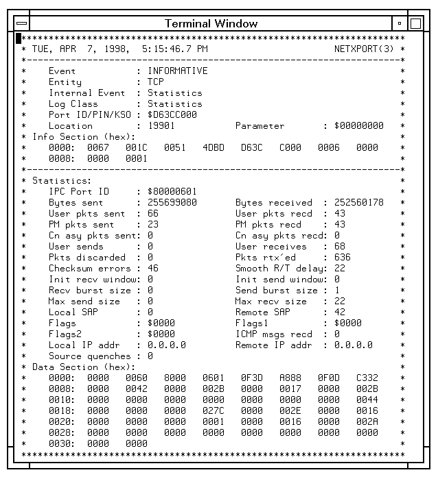 [Logging Statistics Example]